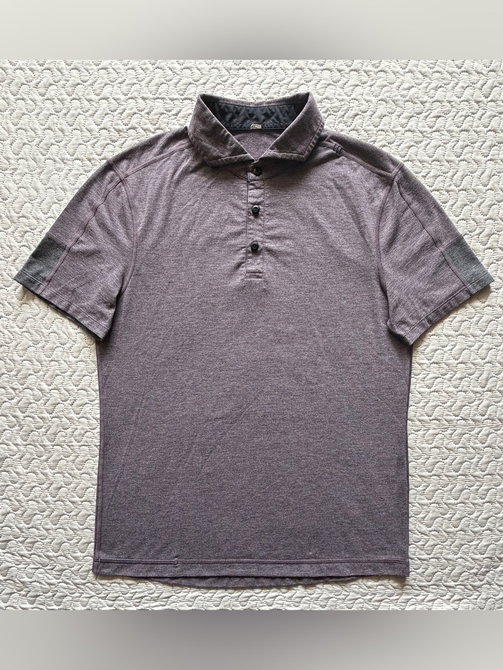Lululemon Men’s Medium Heathered Purple Performance Polo Shirt Short Sleeve